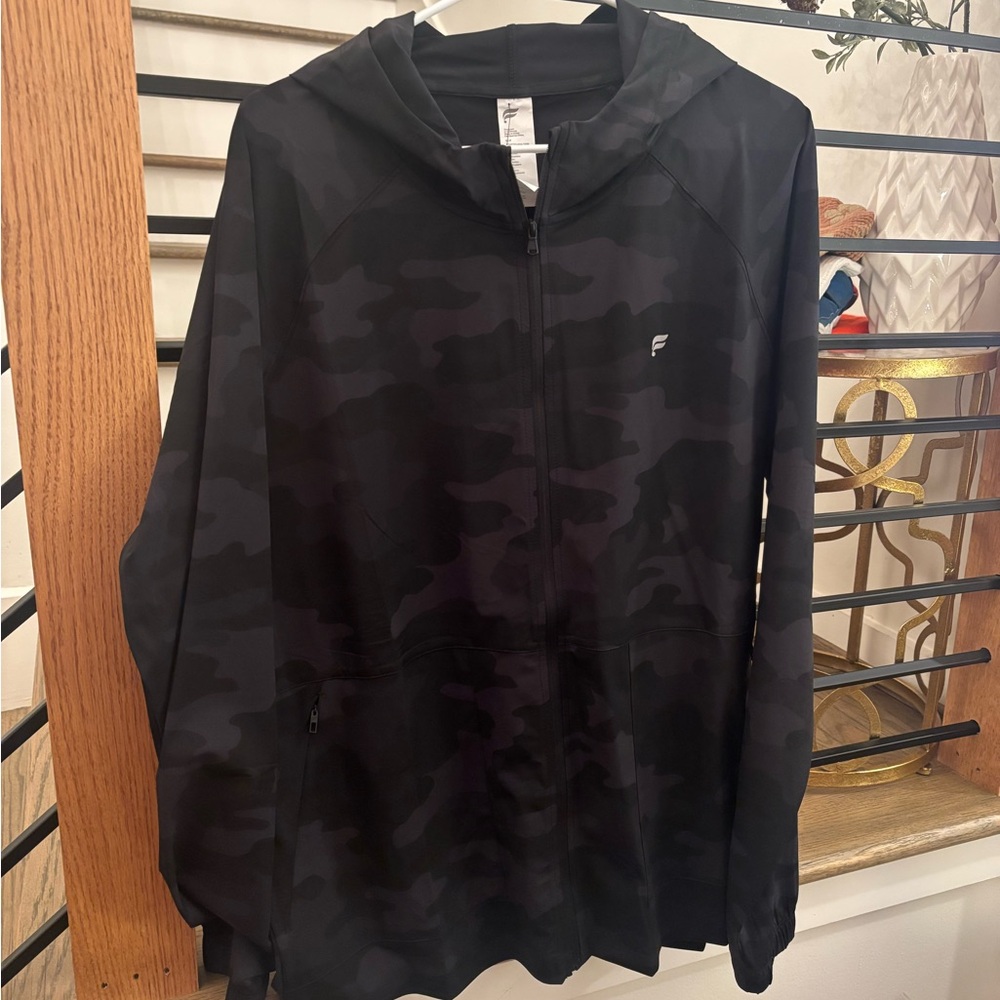 Black Camouflage Zip-Up Hoodie NWT